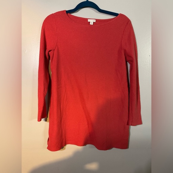 J. Jill women’s waffle‎ knit orange tunic size small warm winter Comfy - Picture 1 of 5